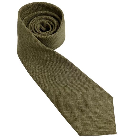 Marc Lewis Other - Vintage Marc Lewis Green Linen Twill Men's Neck Tie | Textured | 57"